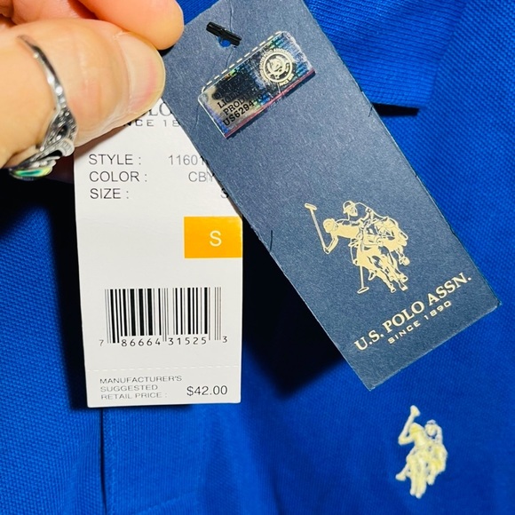NWT Men's Size Small US Polo ASSN Short Sleeve Polo Shirt In Blue - Picture 4 of 10